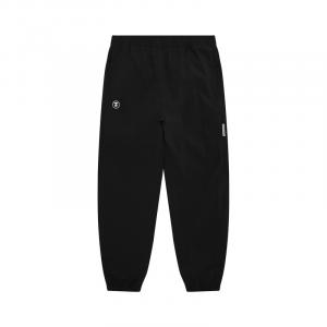 Брюки спортивные с манжетами A Bathing APE и планкой с логотипом Aape, черный