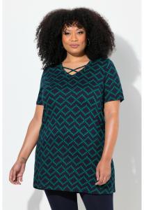 Футболка с принтом STRAPPY SHORT SLEEVE  Ulla Popken, темно-синий