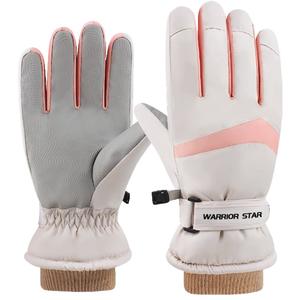 Полиэстеровые перчатки унисекс WARRIOR, розовый белый[thickened and fleece-lined]