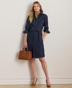 Женское джинсовое платье-рубашка с поясом Lauren Ralph Lauren, Pure Rinse Wash