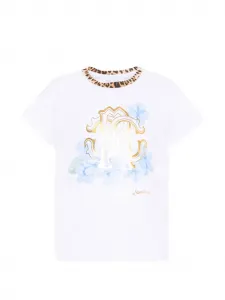 Футболка с принтом логотипа Roberto Cavalli Junior, белый