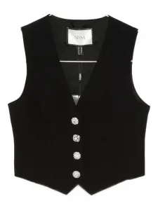 Жилет с драгоценными пуговицами NISSA, черный