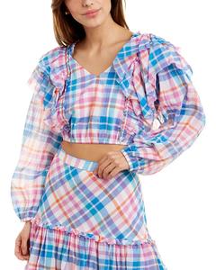 Укороченный топ LoveShackFancy Nilo, синий