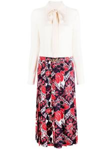 Valentino Garavani шелковое платье с логотипом, белый