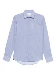 Хлопковая рубашка с геометрическим принтом Sand, синий