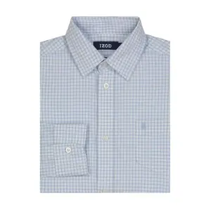 Мальчиковая рубашка с длинным рукавом в клетку 8-20 Izod, синий