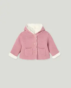 Короткая трикотажная куртка с капюшоном для маленькой девочки Baby El Corte Inglés, розовый