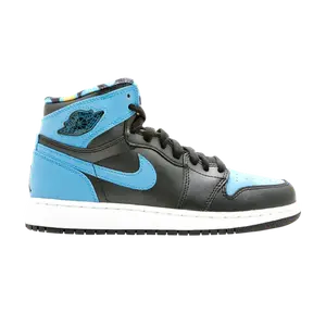 Кроссовки Air Jordan 1 Retro High GS 'Vivid Blue', черный