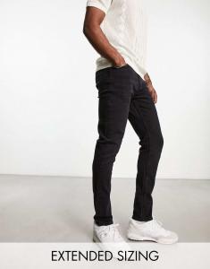 Джинсы мужские ASOS DESIGN скинни с эффектом потертости, черный