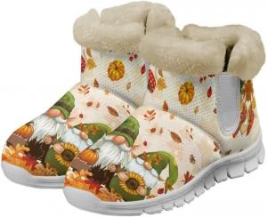 Женские зимние сапоги Jeiento Thanksgiving, утепленные внутренним слоем, прогулочные сапоги, противоскользящие с флисовой подкладкой, Thanksgiving Dwarfs