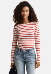 Полосатая бретонская блузка с длинными рукавами Gant, Perfect Red