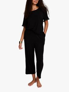 Бамбуковый пижамный комплект с рюшами Pretty You London, Black