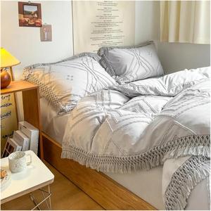 YIZUFU Комплект постельного белья из мягкой хлопковой ткани с бахромой в стиле бохо-шик