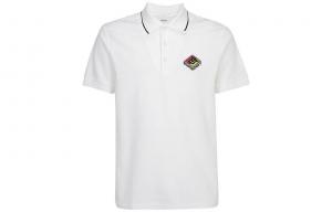 Рубашка поло с вышитым графическим логотипом белого цвета Burberry, белый