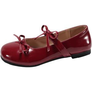 WUJI Женские туфли Мэри Джейн на массивном каблуке — бордовые, цвет Burgundy