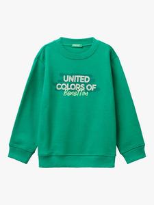 Детский хлопковый свитшот с логотипом Benetton, Green