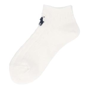 Женские носки POLO RALPH LAUREN длиной до колена с вышивкой спереди и узором «косичка», цвет 90. White