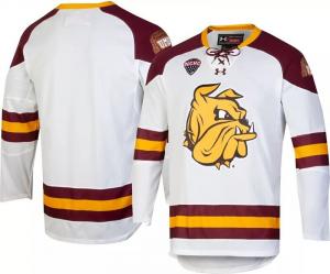 Реплика мужской белой хоккейной майки Under Armour Minnesota-Duluth Bulldogs
