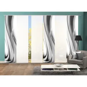 Раздвижная штора ONDAR с липучкой, 6 шт., размеры ВxШ: 245x60 см, включая крепежные аксессуары Home Wohnideen, серый