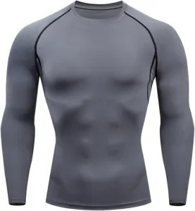 Мужская компрессионная футболка с длинным рукавом для тренировок