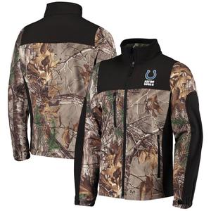 Мужская куртка Dunbrooke Realtree Camo/Black Indianapolis Colts Circle Hunter Softshell с молнией во всю длину