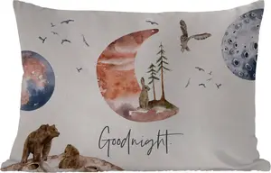 Подушка для улицы - Цитаты - Спокойной ночи - Пословицы - Дети - Мальчики - Девочки - Малыш - 60x40 см - Водонепроницаемая - Подушка для отдыха - Декоративная подушка - Подушка для дома MuchoWow