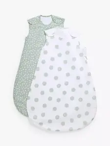 Детский спальный мешок John Lewis ANYDAY Spot Print Baby 2 шт, зеленый