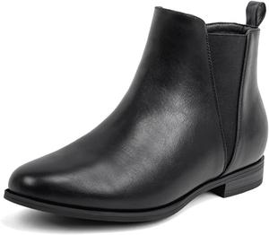 VJH комфортные ботильоны Chelsea для женщин, низкий каблук, модные, с миндалевидным носком, с боковой молнией VJH confort, Schwarz Glatt