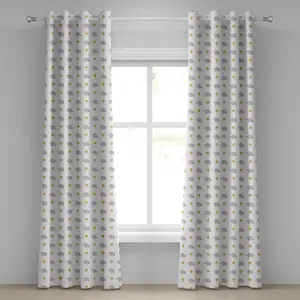 Штора на люверсах ABAKUHAUS Ежик, детский эскиз, грибы и милые лесные животные в горошек, декоративные двухпанельные шторы, 280 см x 175 см, бледно-оранжевый, светло-серый Abakuhaus