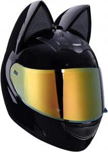 Шлем мотоциклетный Esrada с ушками, черный