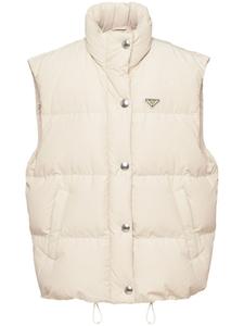 Prada дутый жилет с логотипом, белый