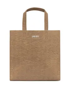Маленькая кожаная сумка-тоут Kenzo, бежевый