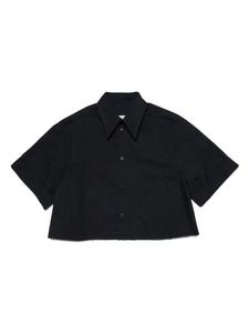 MM6 Maison Margiela Kids рубашка с вышитым логотипом, черный