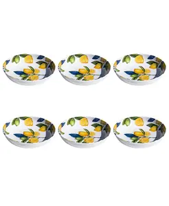Лимонный сад, низкие миски на 6 персон. Abode Homewares, yellow