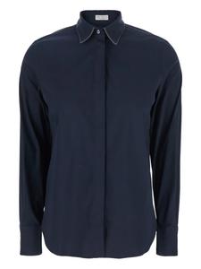 Brunello Cucinelli рубашка Monil Detail, синий