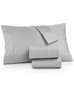Комплект постельного белья Bergen House из 4 предметов, 100% сертифицированный египетский хлопок, плотность ткани 1000 нитей на дюйм, размер Queen AQ Textiles, Light Grey