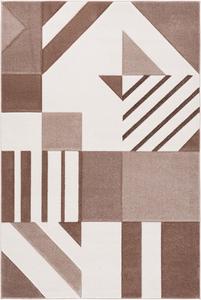 Ковер SAFAVIEH, 79 x 153 см, Hollywood Collection, Ivory & Brown, дизайн в стиле Mid-Century Modern, без линьки и простой в уходе, идеален для помещений с высокой проходимостью: гостиная, спальня, столовая (HLW709E-3)