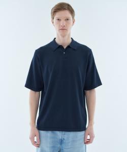 Поло из хлопкового трикотажа Sea Island КОЛОНКА Column, цвет Navy