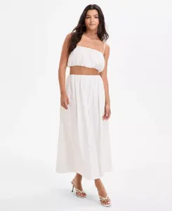 Женский укороченный топ Nomi Cotton и юбка миди Nomi Cotton French Connection, белый