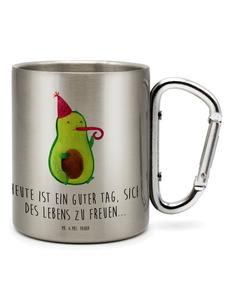 Кружка из нержавеющей стали с авокадо и серебряной надписью Mr. & Mrs. Panda