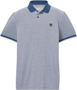 Мужская поло-рубашка Timberland с коротким рукавом и логотипом Oxford, темный деним