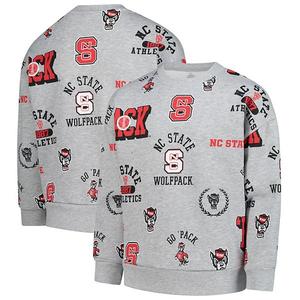 Детская толстовка heather gray nc state wolfpack always on repeat Gameday Couture