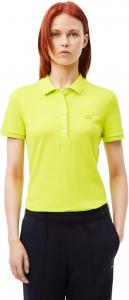 Женская поло Lacoste с коротким рукавом, Slim Fit, из стрейч-пике, Firefly