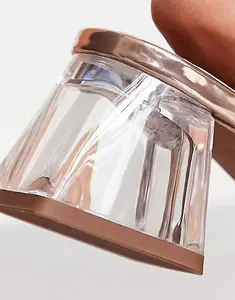 Босоножки на блочном каблуке ASOS DESIGN Wide Fit Hopeful из прозрачного и розового золота