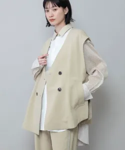 Жилет из лиоцелла, оксфордский, с поясом