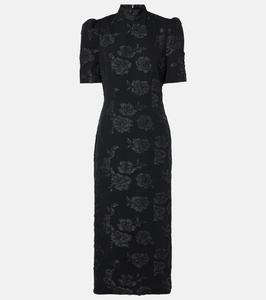 Платье миди из жаккарда Rotate, черный