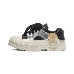 Кроссовки женские толстые низкие Coup De Foudre, цвет Black/Silver