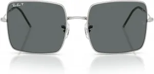 Женские солнцезащитные очки Ray-Ban - 0RBR0104S, квадратная форма, неполяризованные линзы и металлическая оправа, Silver/Dark Grey Polarized