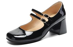 Туфли Мэри Джейн на массивном каблуке 5,8 см PT'SON, розово-абрикосовый