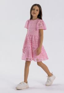 Элегантное платье FLARE SLEEVE WITH CIRCLE MINOTI, фуксия